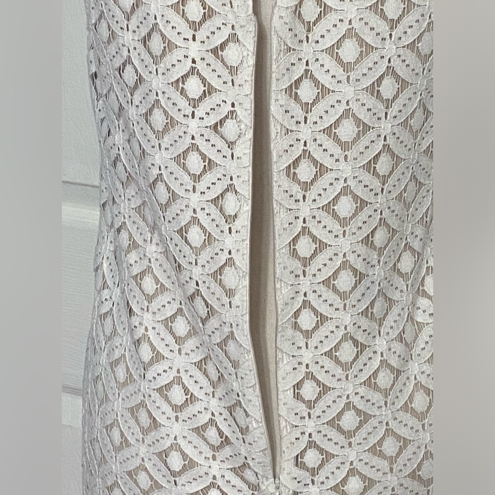 Apt. 9 Dress White Lace Overlay with Tan Lining Size Small - Picture 7 of 11